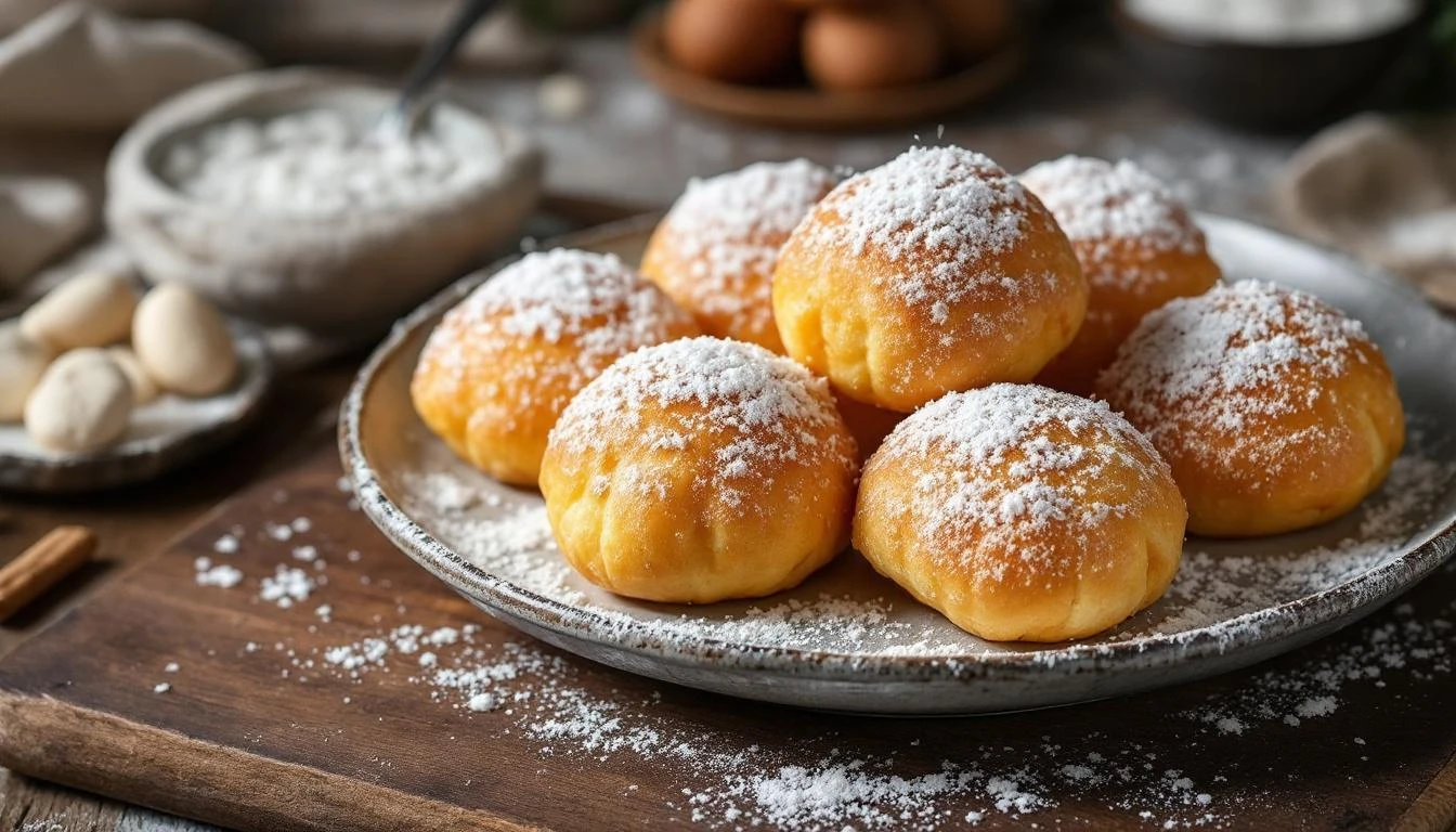 Bugnes recette de grand-mère moelleuses dorées avec sucre glace, atelier cuisine traditionnelle lyonnaise