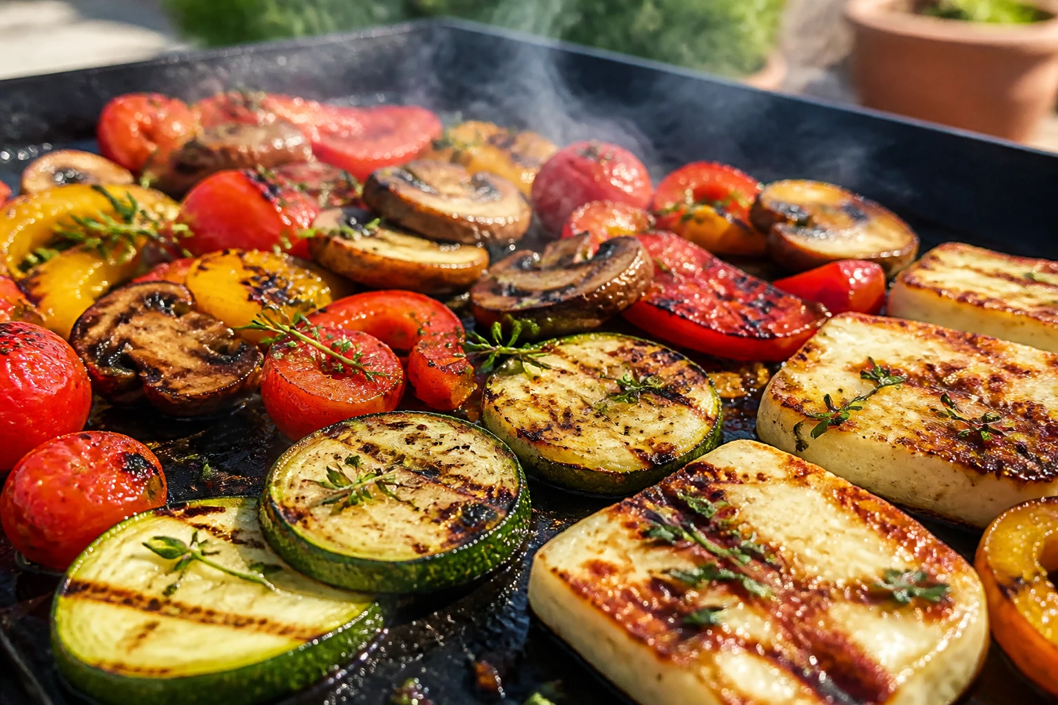 La plancha végétarienne : légumes, ordre de cuisson et astuces