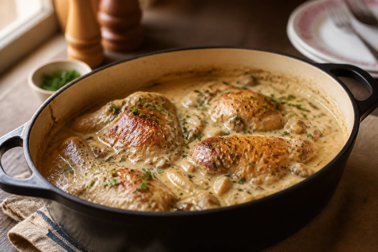 Le poulet à la crème façon grand-mère, ma recette d&rsquo;antan