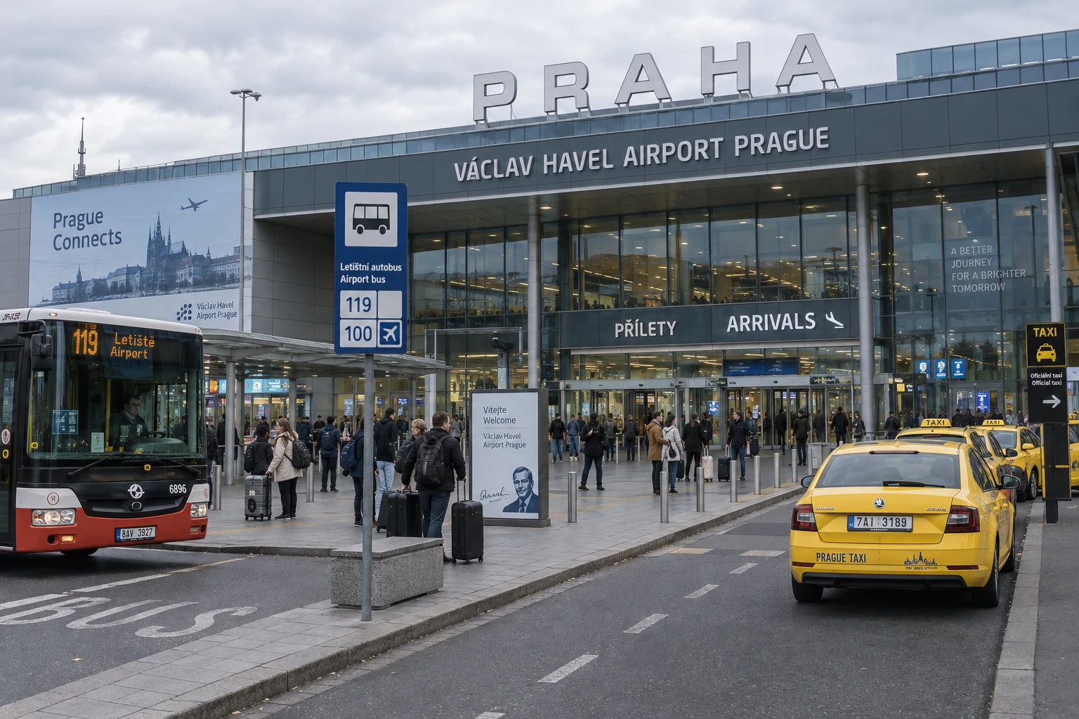 Aéroport de Prague au centre-ville : bus, taxi ou VTC ?