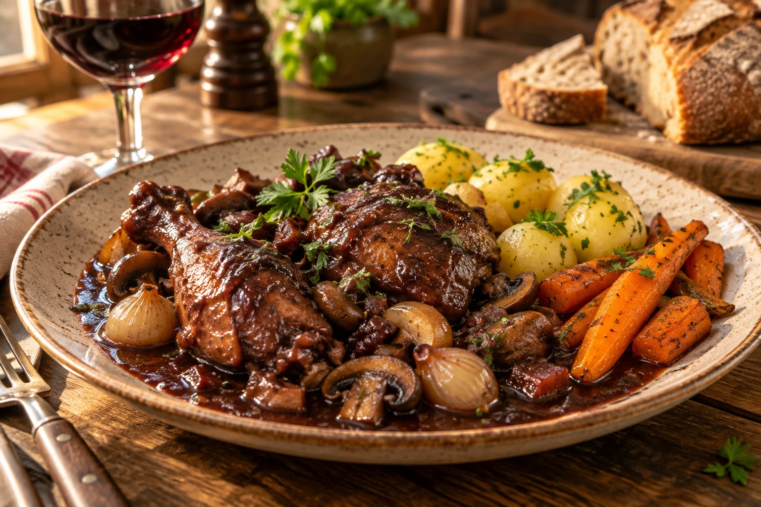 Quel accompagnement pour le coq au vin ? Mes choix